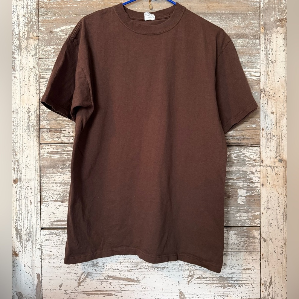 Vintage Brown Anvil blank tee Size L  great condition